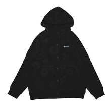 画像をギャラリービューアに読み込む, Flower Jacquard Pile Hoodie Black (2月上旬頃より順次発送)
